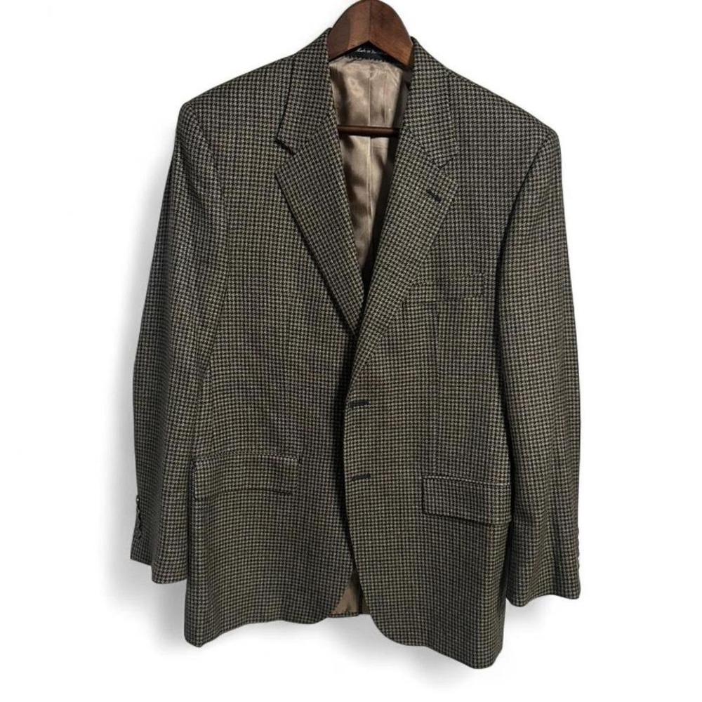 Men's‎ Brown and black houndstooth blazer by chaps size medium (m4)